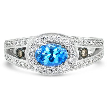 1 1/8 cts Blue Tanzanite and Diamond Ring in 14K White Gold by Le Vian - BirthStone.com