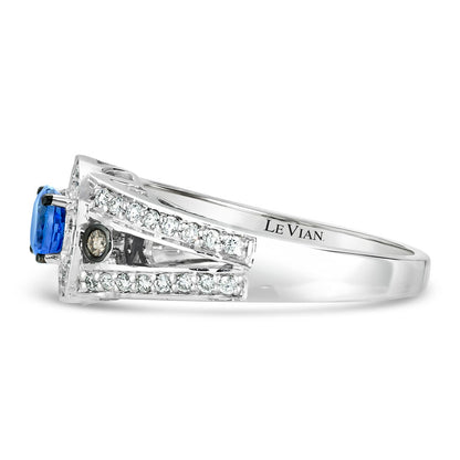 1 1/8 cts Blue Tanzanite and Diamond Ring in 14K White Gold by Le Vian - BirthStone.com