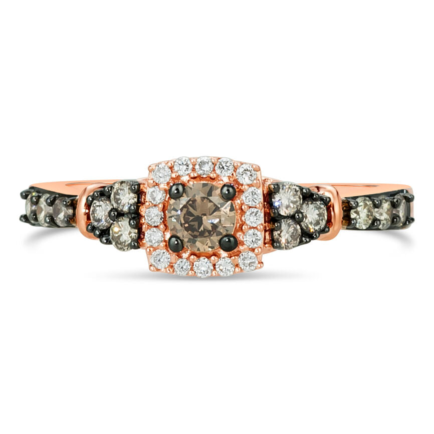 1/2 cts Chocolate Diamond Ring in 14K Rose Gold by Le Vian