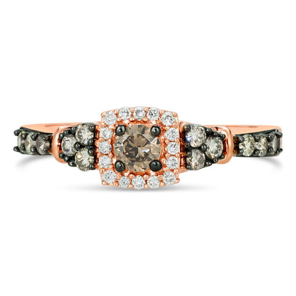 1/2 cts Chocolate Diamond Ring in 14K Rose Gold by Le Vian