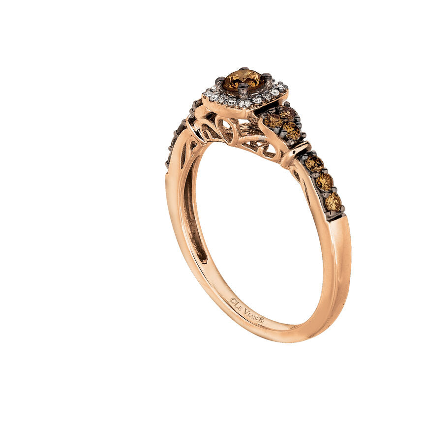 14K STRAWBERRY GOLD DIAMOND  RING