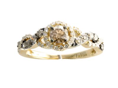 LeVian Ring Chocolate Diamond in 14K Yellow Gold 3/4 cts Size 6 - BirthStone.com