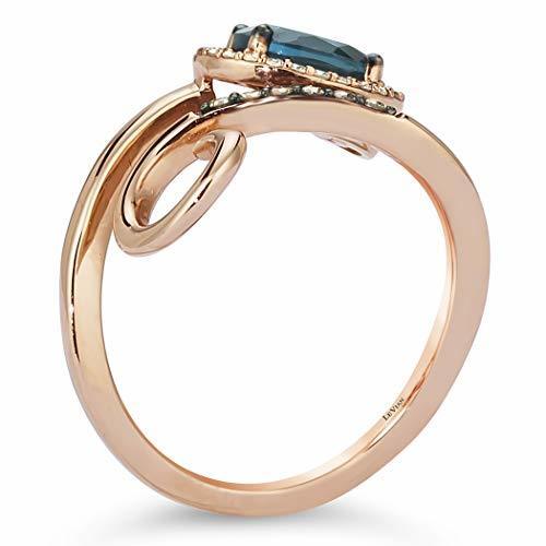 1 cts Blue London Blue Topaz and Diamond Ring in 14K Rose Gold by Le Vian - BirthStone.com