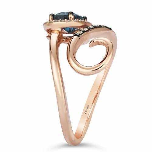 1 cts Blue London Blue Topaz and Diamond Ring in 14K Rose Gold by Le Vian - BirthStone.com