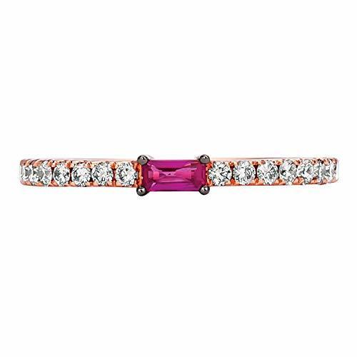 3/8 cts Red Ruby and Diamond Ring in 14K Rose Gold by Le Vian
