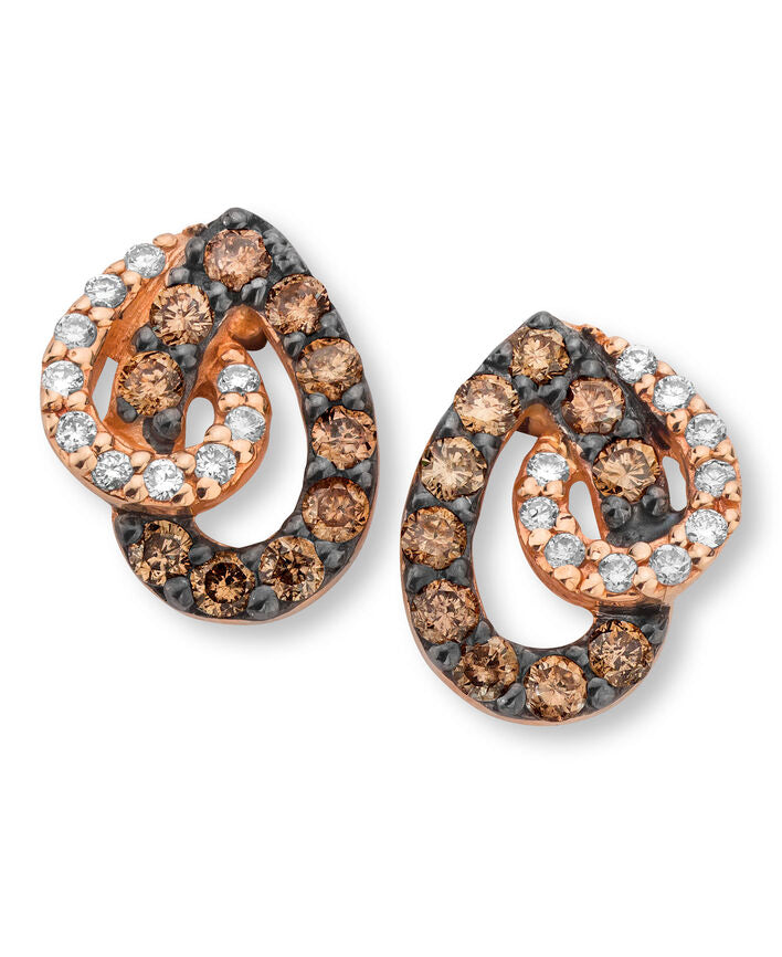 Le Vian Grand Sample Sale Earrings featuring Chocolate Diamonds, White Diamonds set in 14K Rose Gold - BirthStone.com