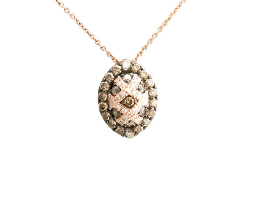 LeVian Diamond Necklace 5/8 cts Brown Pendant in 14K Rose Gold - BirthStone.com