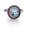 14K WHITE GOLD DIAMOND AQUAMARINE RING