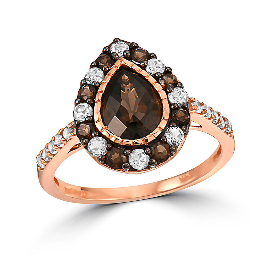 1 1/2 cts Brown Smoky Quartz and Smoky Quartz Ring in 14K Rose Gold by Le Vian - BirthStone.com