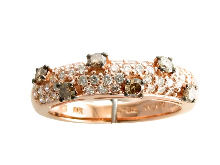 3/4 cts Chocolate Diamond Ring in 14K Rose Gold by Le Vian - BirthStone.com