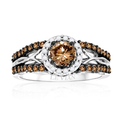 7/8 cts Chocolate Diamond Ring in 14K White Gold by Le Vian - BirthStone.com