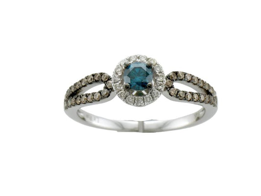 1/2 cts Blue Diamond Ring in 14K White Gold by Le Vian - BirthStone.com