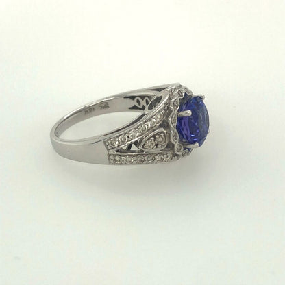 Le Vian Grand Sample Sale Ring featuring Blueberry Tanzanite Vanilla Diamonds set in 14K Vanilla Gold - BirthStone.com