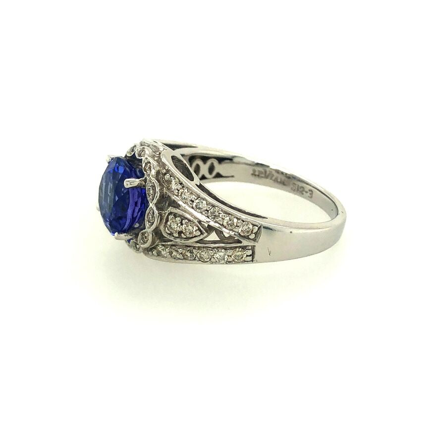 Le Vian Grand Sample Sale Ring featuring Blueberry Tanzanite Vanilla Diamonds set in 14K Vanilla Gold - BirthStone.com