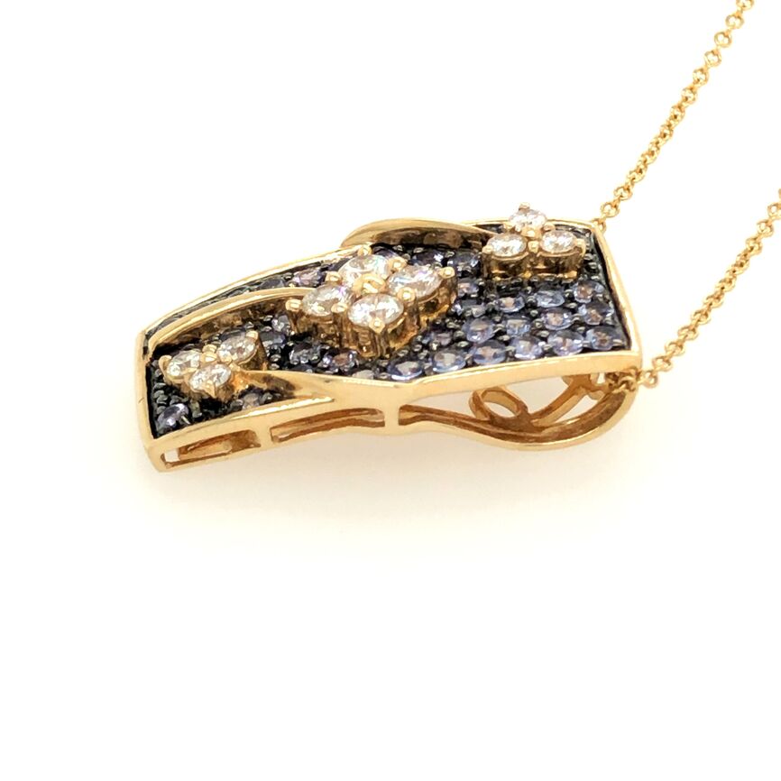 Le Vian Grand Sample Sale Pendant featuring Blueberry Tanzanite Vanilla Diamonds set in 14K Honey Gold - BirthStone.com