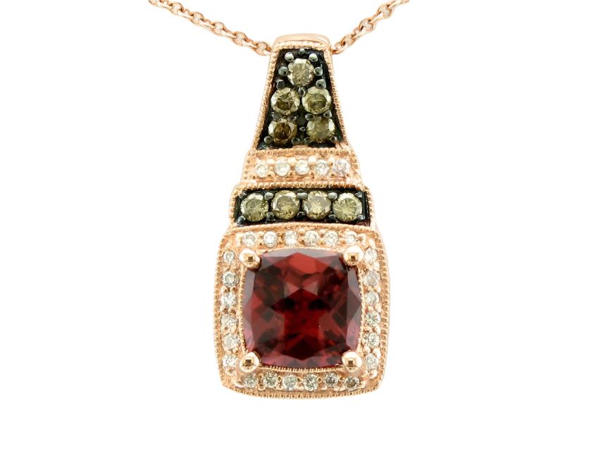 2 1/8 cts Rhodolite Diamond Necklace in 14K Rose Gold by Le Vian - BirthStone.com