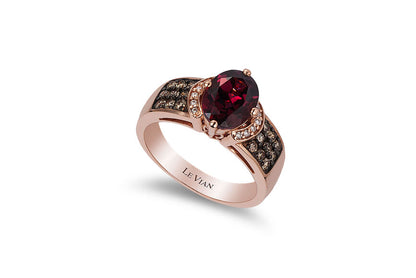 2 3/8 cts Rhodolite Diamond Ring in 14K Rose Gold by Le Vian - BirthStone.com