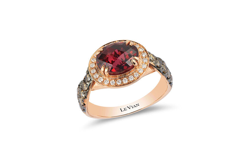 2 2/3 cts Rhodolite Diamond Ring in 14K Rose Gold by Le Vian - BirthStone.com