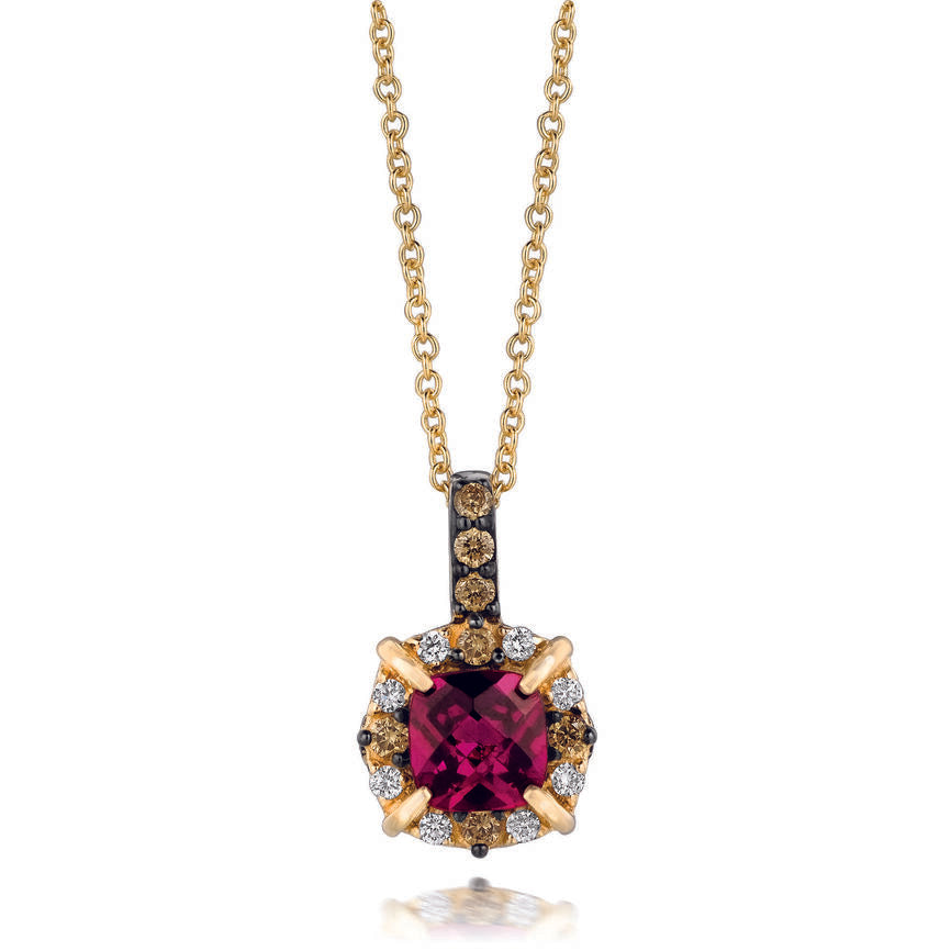 1 1/8 cts Rhodolite Diamond Necklace in 14K Yellow Gold by Le Vian - BirthStone.com