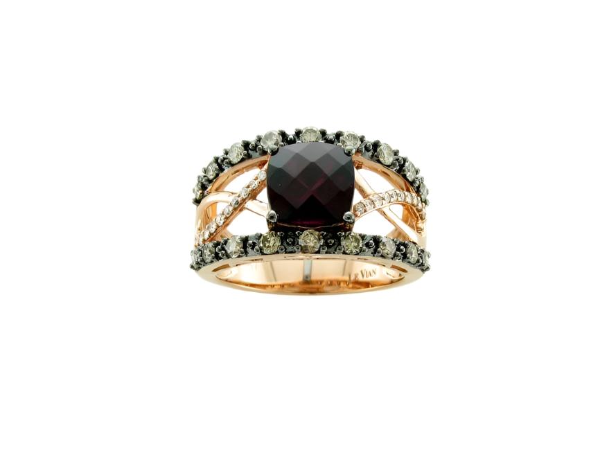 3 1/4 cts Rhodolite Diamond Ring in 14K Rose Gold by Le Vian - BirthStone.com