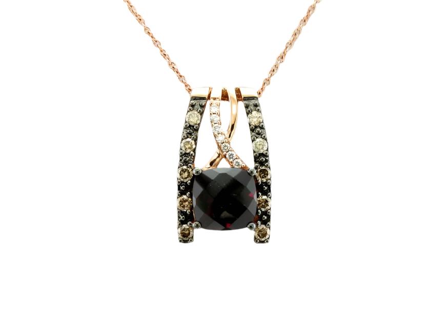 2 7/8 cts Rhodolite Diamond Necklace in 14K Rose Gold by Le Vian - BirthStone.com