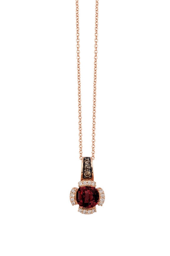 1 1/8 cts Rhodolite Diamond Necklace in 14K Rose Gold by Le Vian - BirthStone.com