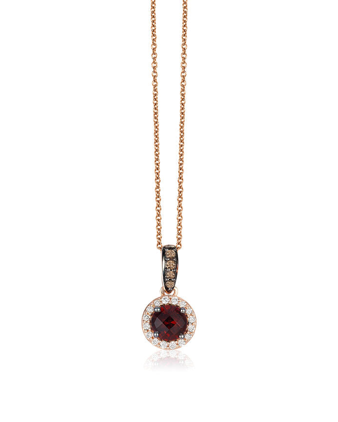 3/4 cts Rhodolite Diamond Necklace in 14K Rose Gold by Le Vian - BirthStone.com