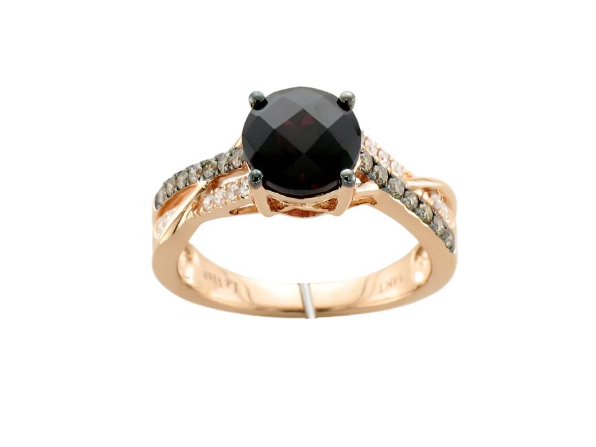 2 3/4 cts Rhodolite Diamond Ring in 14K Rose Gold by Le Vian - BirthStone.com