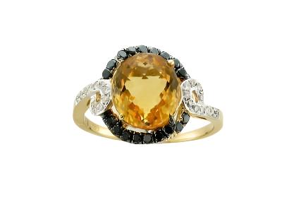 2 7/8 cts Orange Citrine Cocktail Ring in 14K Yellow Gold by Le Vian - BirthStone.com