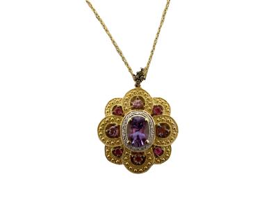 1 1/2 cts Purple Amethyst Pendant Necklace in 14K Yellow Gold by Le Vian - BirthStone.com