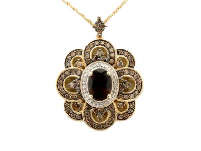 1 7/8 cts Brown Smoky Quartz Pendant Necklace in 14K Yellow Gold by Le Vian - BirthStone.com