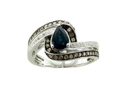 1 1/4 cts Blue Sapphire Cocktail Ring in 14K White Gold by Le Vian - BirthStone.com