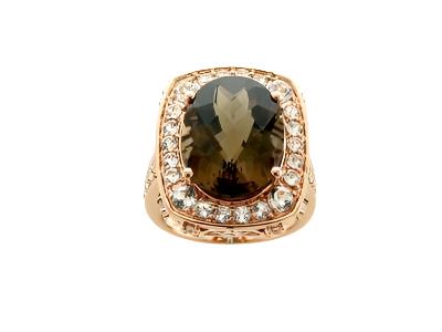 9 7/8 cts Brown Smoky Quartz Cocktail Ring in 14K Rose Gold by Le Vian - BirthStone.com