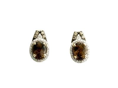 2 1/2 cts Brown Smoky Quartz Dangle Drop Earrings in 14K Yellow Gold by Le Vian - BirthStone.com