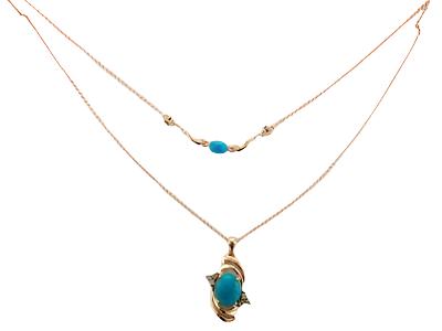 2 1/3 cts Turquoise Turquoise Pendant Necklace in 14K Rose Gold by Le Vian - BirthStone.com