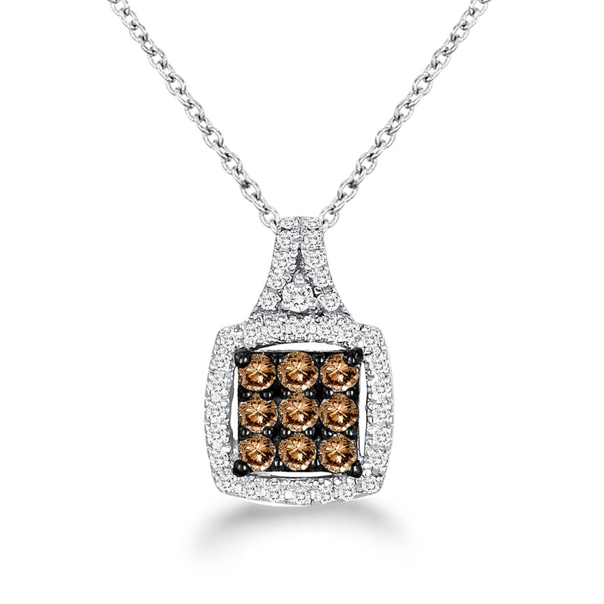 1/2 cts Brown Diamond Pendant Necklace in 14K White Gold by Le Vian - BirthStone.com