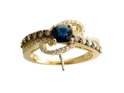 14K YELLOW GOLD DIAMOND SAPPHIRE RING