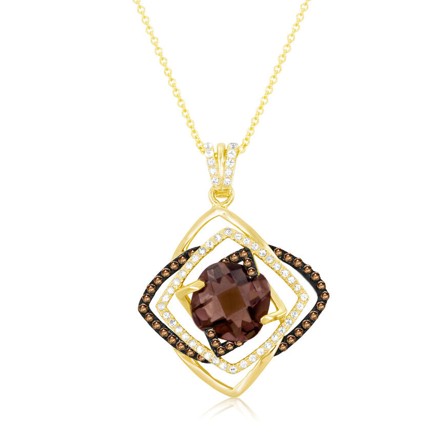 3 3/4 cts Brown Smoky Quartz Pendant Necklace in 14K Yellow Gold by Le Vian - BirthStone.com