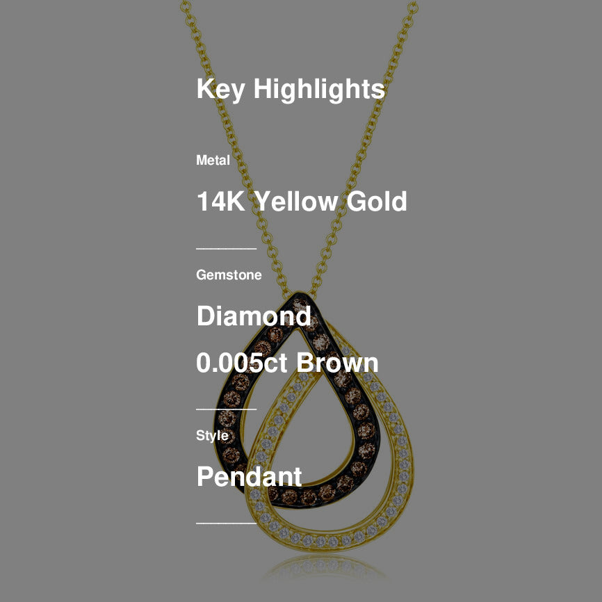 2/3 cts Brown Diamond Pendant Necklace in 14K Yellow Gold by Le Vian