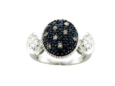 14K WHITE GOLD WHITE SAPPHIRE, SAPPHIRE RING