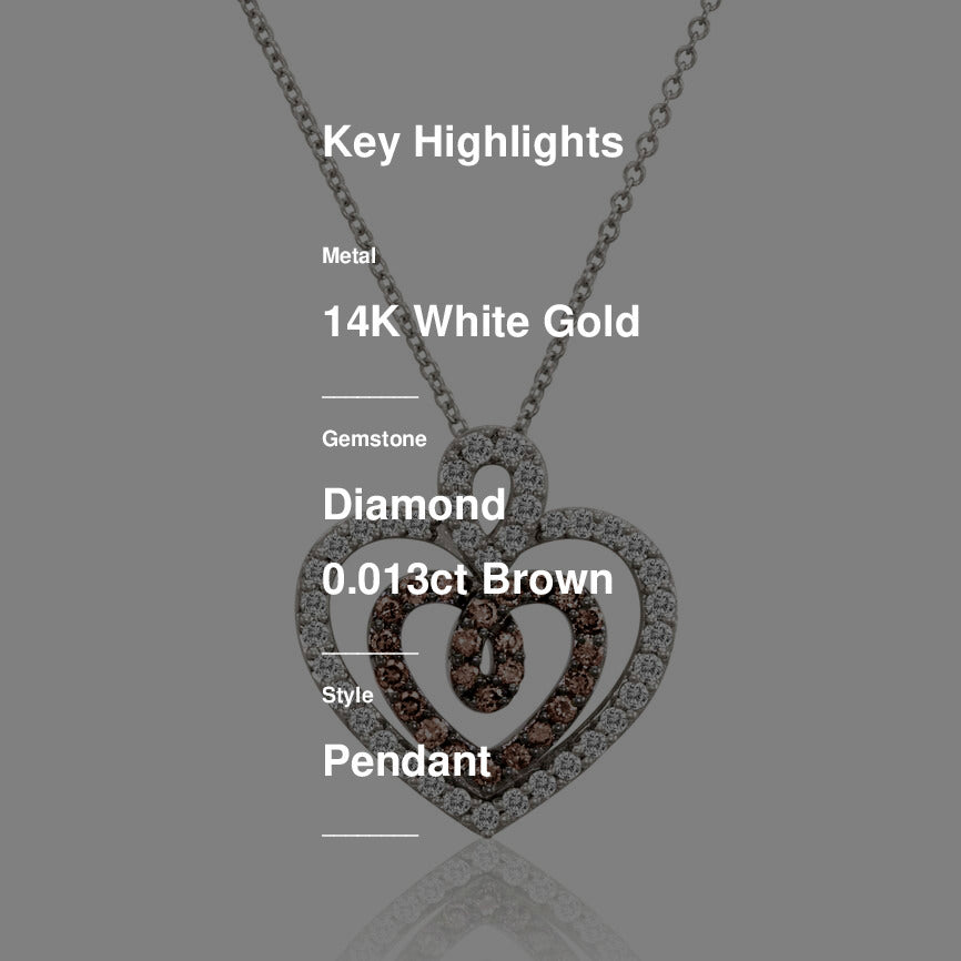 7/8 cts Brown Diamond Pendant Necklace in 14K White Gold by Le Vian