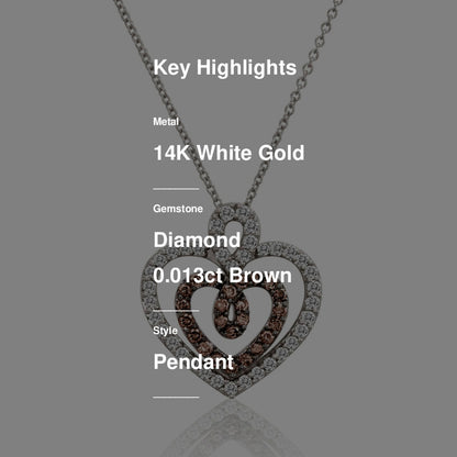7/8 cts Brown Diamond Pendant Necklace in 14K White Gold by Le Vian