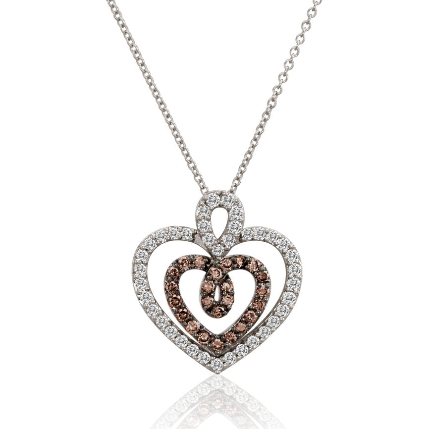 7/8 cts Brown Diamond Pendant Necklace in 14K White Gold by Le Vian - BirthStone.com