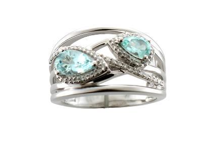 14K WHITE GOLD DIAMOND PARAIBA TOURMALINE RING