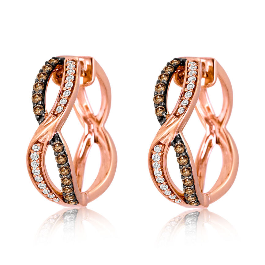 1/2 cts Brown Diamond Dangle Drop Earrings in 14K Rose Gold by Le Vian - BirthStone.com