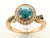 14K STRAWBERRY GOLD DIAMOND BLUE ZIRCON RING