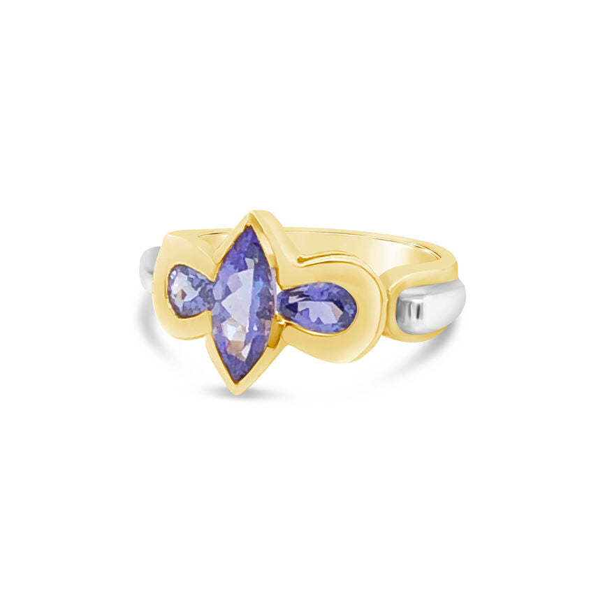 14K TWO TONE GOLD Tanzanite RING