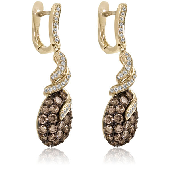 14K YELLOW GOLD DIAMOND  EARRINGS