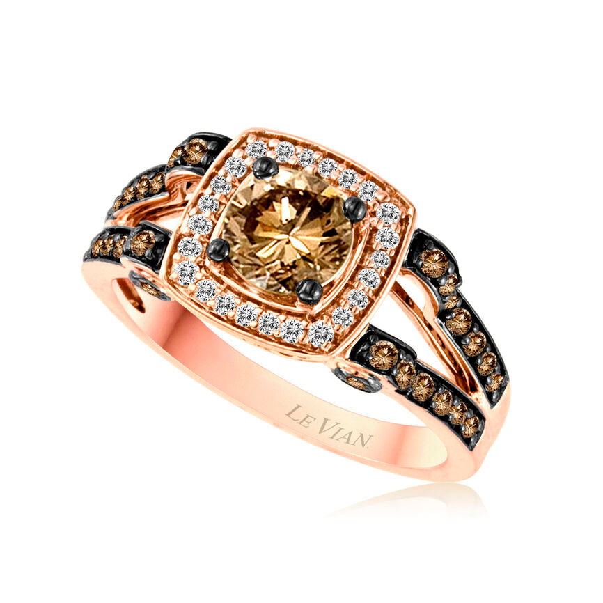 14K STRAWBERRY GOLD DIAMOND  RING