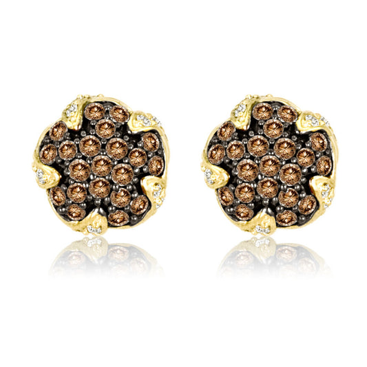 14K YELLOW GOLD DIAMOND  EARRINGS